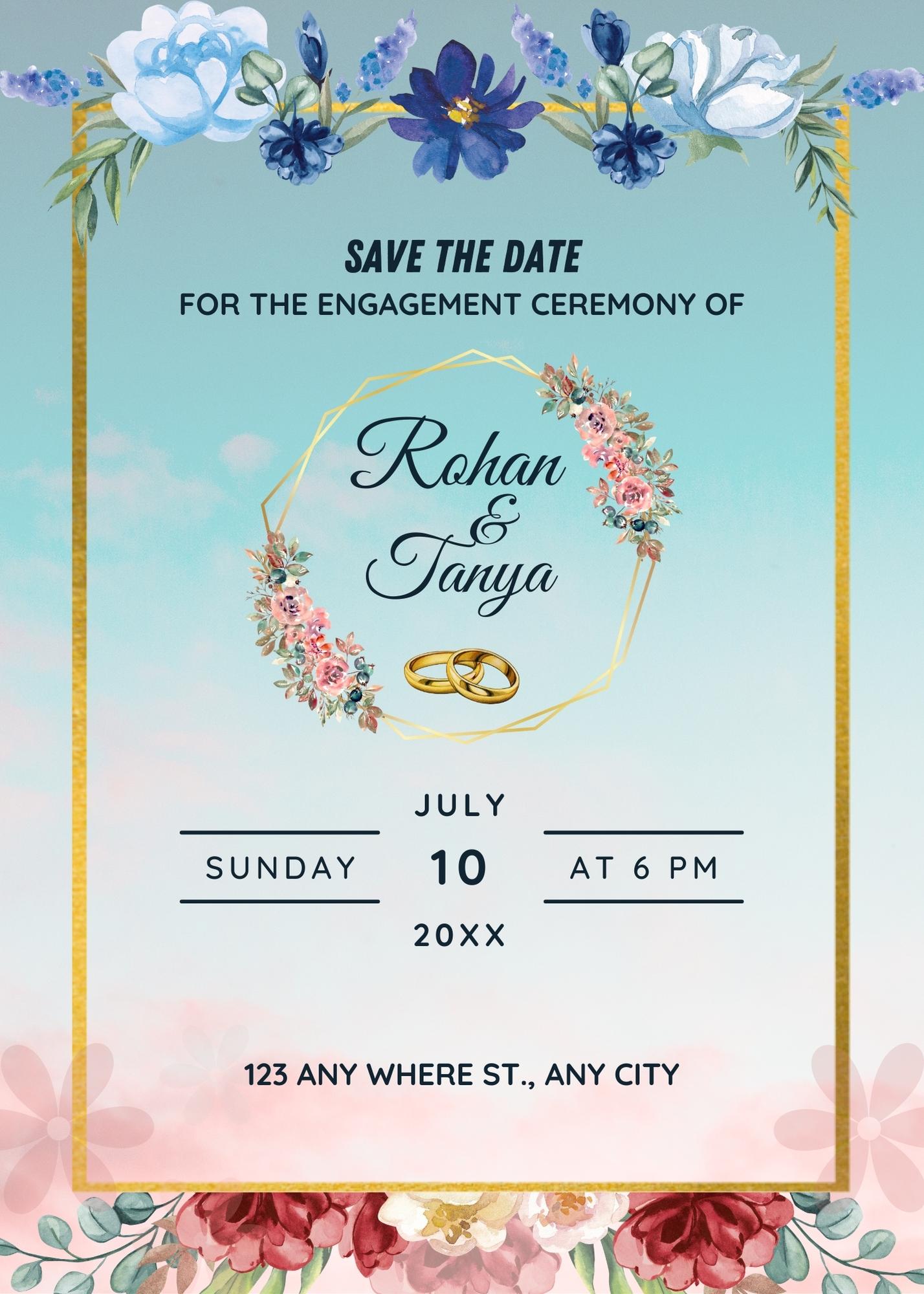 Floral Design Engagement Card