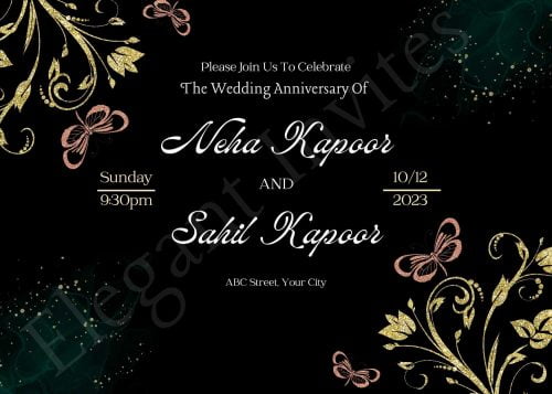 Weddding Anniversary Invitation Card