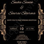 Luxury Wedding Reception Invitation Card