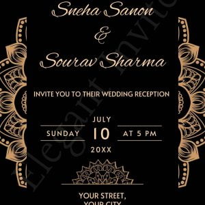 Luxury Wedding Reception Invitation Card