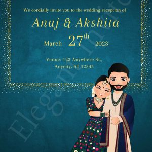 Beautiful wedding reception card