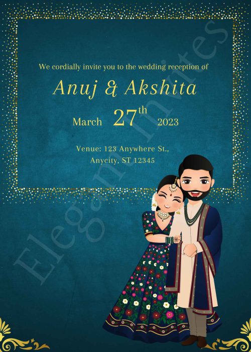 Beautiful wedding reception card