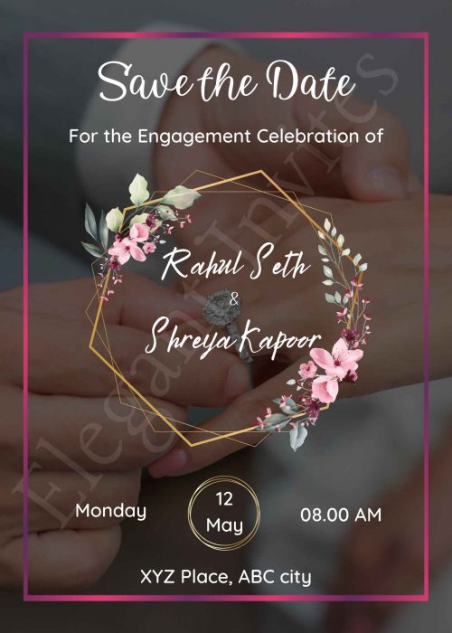 Modern Engagement Invitation Card