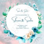 Simple Flowers Engagement Invitation
