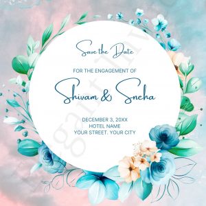 Simple Flowers Engagement Invitation
