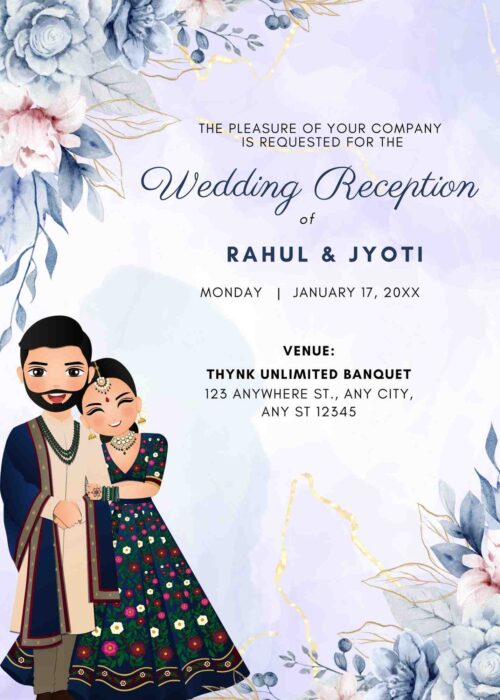 Artistic Wedding Reception Card