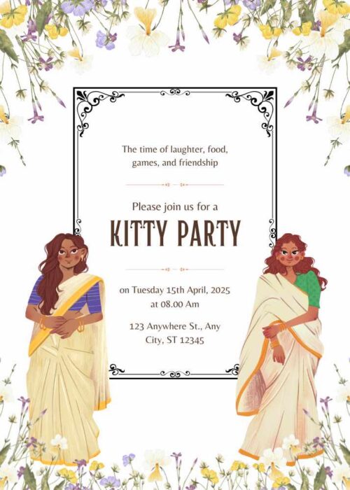 Modern Kitty Party Invitation Card