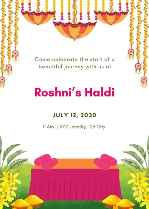 Beautiful Haldi Invitation