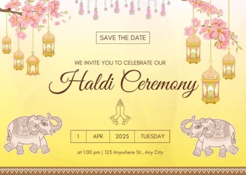 Haldi Invitation Card
