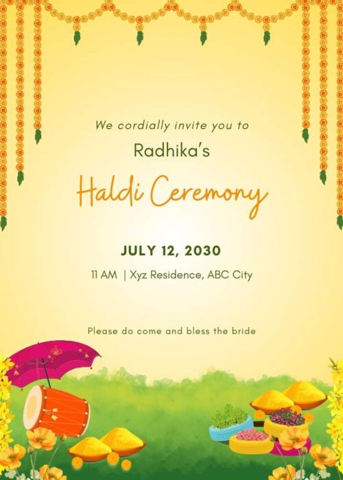 Haldi Invitation