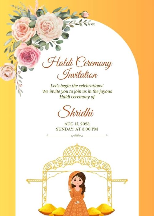 Exquisite Haldi Invitation Card